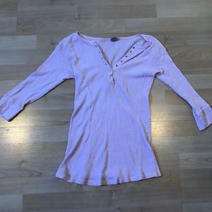 Maternity pink 3/4 length thermal top